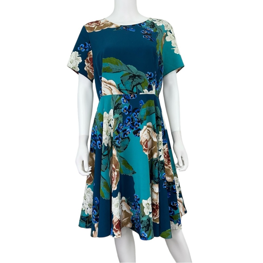 Corey Lynn Calter Teal Floral Dress